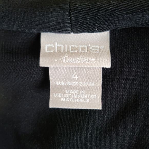 Chico's Travelers Women's 20/22 Black Open Front Cardigan - Picture 3 of 4